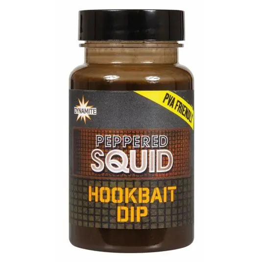 Dip Dynamite Baits Peppered Squid Hookbait Dip 100ml Lichidare de stoc