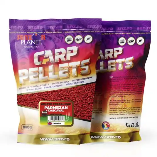 Nu rata Pelete Senzor Carp Pellets Cascaval & Parmezan, 3mm, 800g