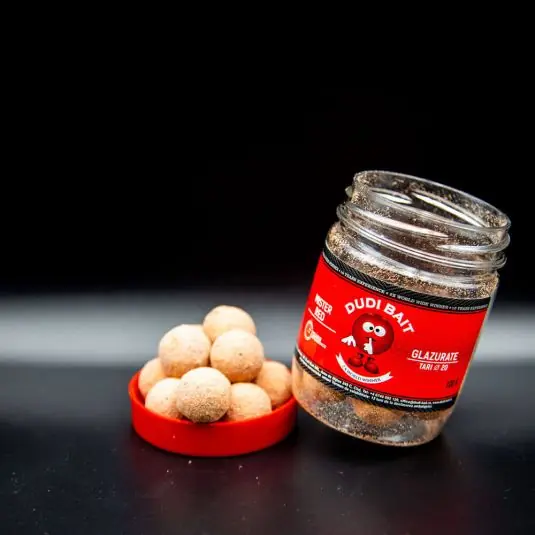 Mai ieftin Boilies Dudi Bait Mister Red Glazurat Solubil Squid & Cranberry 20mm, 100g