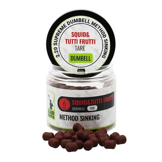 Discount Dumbells 2.20 Baits Supreme Method Sinking Hard Squid & Tutti Frutti 6mm