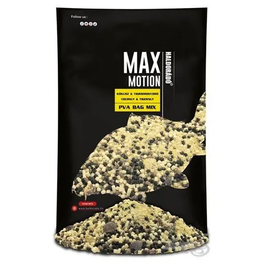 Doar azi Pelete Haldorado Max Motion PVA Bag Mix Cocos - Alune Tigrate, 600g