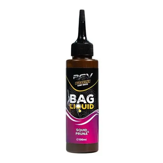 Aditiv lichid Bucovina Baits Bag Liquid Squid Pruna 100ml Reducere extra