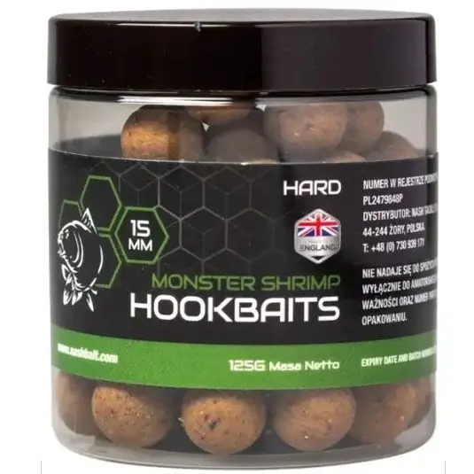 Cel mai vândut Boilies Nash Monster Shrimp Hard Hookbaits 24mm, 175g