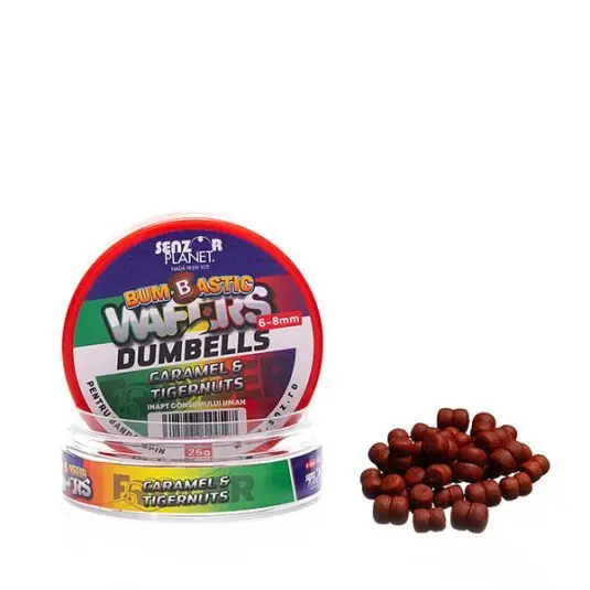 Lichidare de stoc Wafters Senzor Bumbastic Dumbells Caramel Tigernuts, 6-8mm, 25g