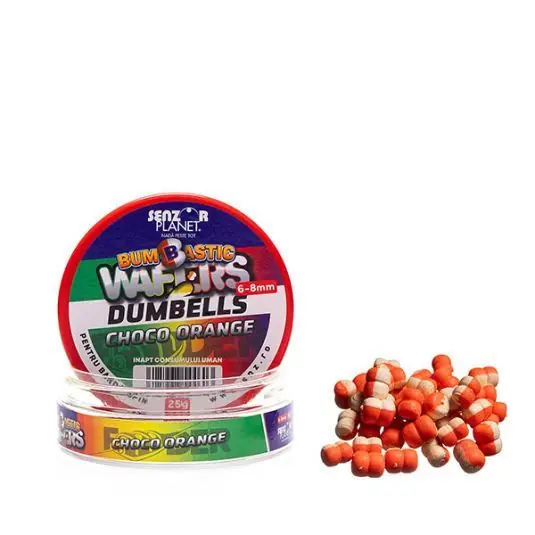 Preț promoțional Wafters Senzor Bumbastic Dumbells Choco Orange, 6-8mm, 25g