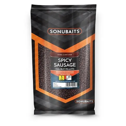 Pelete Sonubaits Spicy Sausage Halibut Pellets 3mm, 900g Ofertă limitată