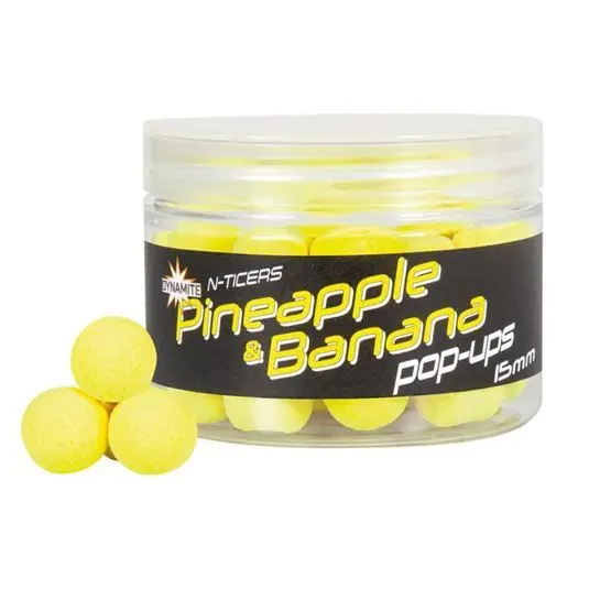 Boilies Dynamite Baits N-Ticers Pop-ups Pineapple Banana, 12mm Bestseller