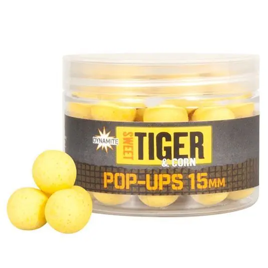 Boilies Dynamite Baits Sweet Tiger & Corn Pop-Up, 15mm Premium