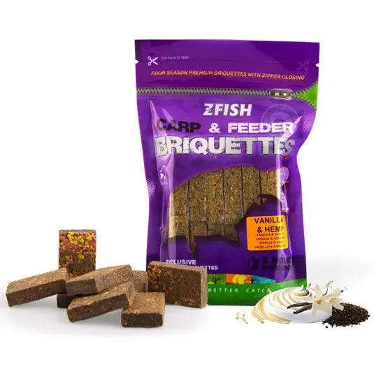 Tablete nada ZFish Feeding Briquettes 220g, Vanilla & Hemp Noutate