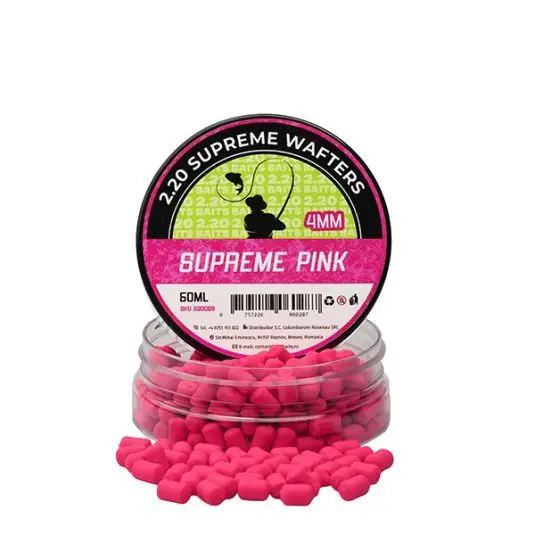 Wafters 2.20 Baits Supreme Wafters Pink 4mm Ofertă de sezon