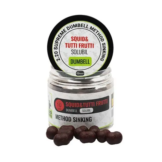 Dumbells 2.20 Baits Supreme Method Sinking Solubil Squid & Tutti Frutti 10mm Doar azi