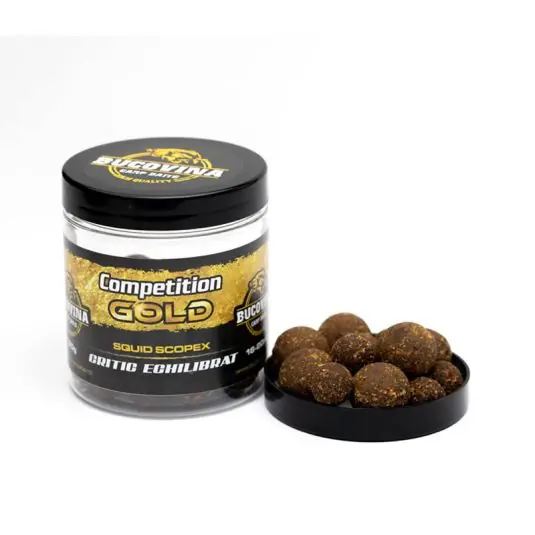 Boilies Bucovina Baits critic echilibrat Competition Gold Squid and Scopex 16-20mm 120g Mai ieftin