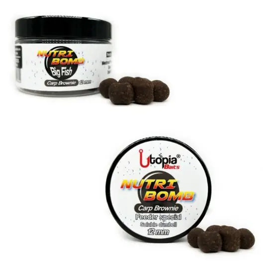 Dumbells solubile pentru carlig Utopia Baits Nutri Bomb Big Fish Carp Brownie Ofertă specială