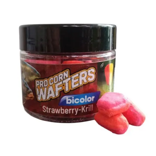 Disponibil imediat Wafters Benzar Mix Bicolor Pro Corn Wafters Capsuni-Krill, 12mm