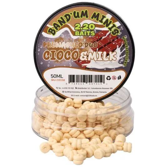 Wafters 2.20 Baits Band'Um Minis Prewashed Cioco & Milk 5mm, 50ml Mai ieftin