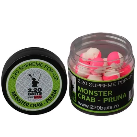 Boilies 2.20 Baits Supreme Pop-Up 16mm, Monster Crab-Pruna Preț redus