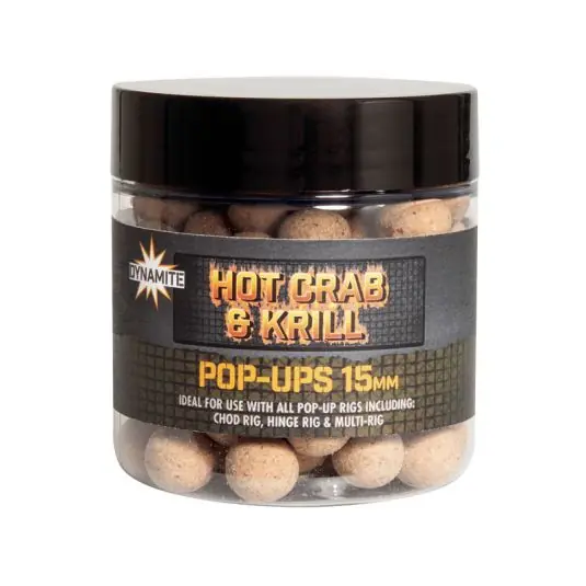 Cel mai vândut Boilies Dynamite Baits Pop-Up Hot Crab and Krill 15mm