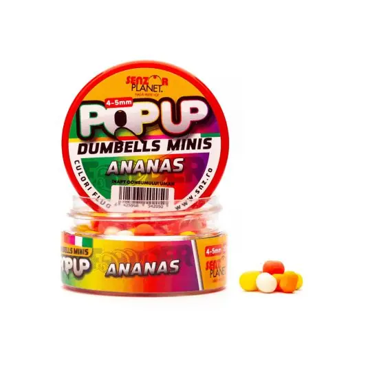 Boilies Senzor Pop-Up Dumbells Minis Ananas 4-5mm Bestseller