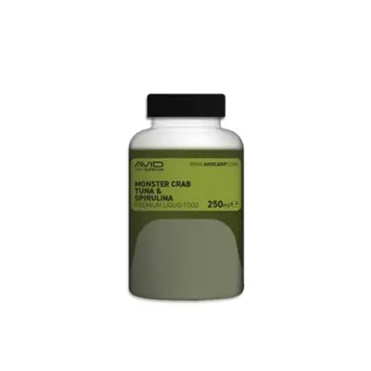 Aditiv lichid Avid Carp Monster Crab Tuna & Spirulina Liquid Food 250ml Promoție