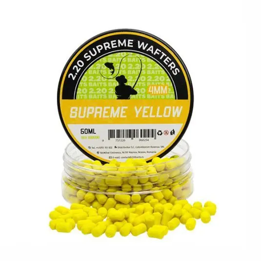 Wafters 2.20 Baits Supreme Wafters Yellow 4mm Ofertă exclusivă