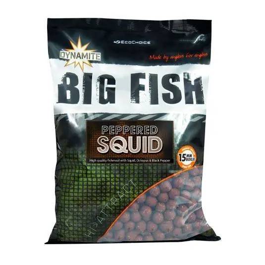 Boilies Dynamite Baits Peppered Squid 12mm/1kg Popular