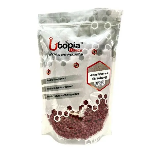 Plată securizată Pelete Utopia Baits Fishmeal Strawberry 4mm, 1kg