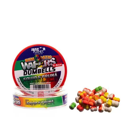 Wafters Senzor Bumbastic Dumbells Squid Pruna, 6-8mm, 25g Doar azi