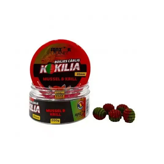 Boilies Senzor Kokilia Mussel Krill, 20mm, 200g Reducere de preț