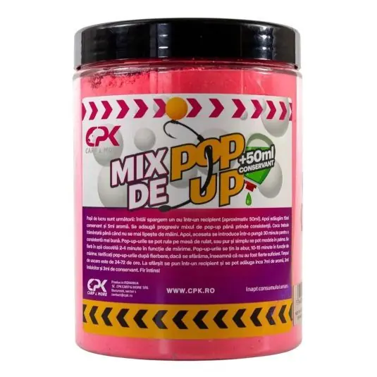 Mix boilies CPK Pop-Up Roz + 50ml Conservant Doar azi