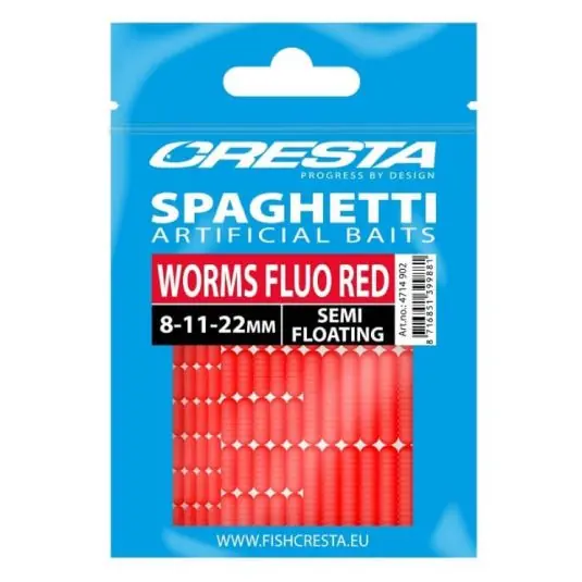 Preț redus Spro Cresta Spaghetti Worms - Fluo Red