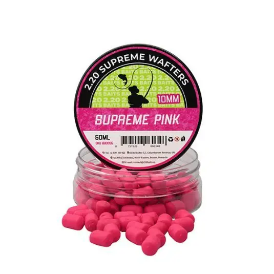 Wafters 2.20 Baits Supreme Wafters Pink 10mm Reducere