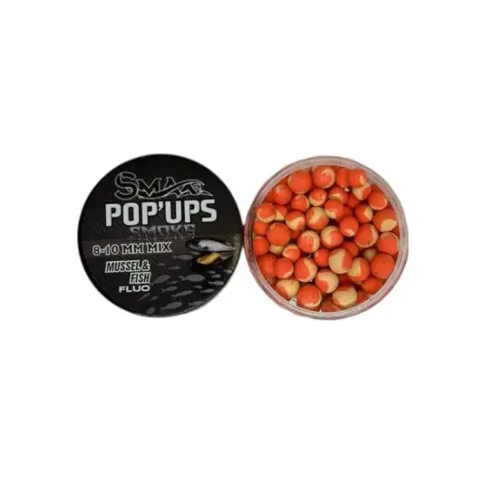 Boilies Smax Fluo Pop-Up Smoke Mix Mussel-Fish 8-10mm Noutate