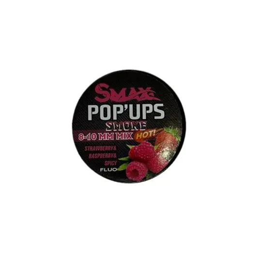 Calitate înaltă Boilies Smax Fluo Pop-Up Smoke Mix Capsuna-Zmeura-Picant 8-10mm
