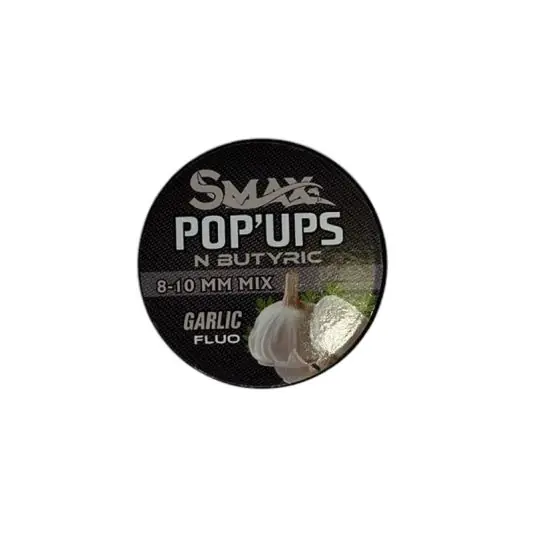 Plată securizată Boilies Smax Fluo Pop-Up Mix Usturoi-N-Butyric 8-10mm