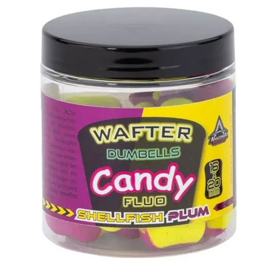 Preț redus Wafters Anaconda Candy Fluo Dumbells Shellfish Plum, 16mm, 90g