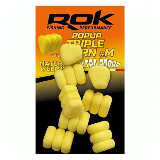 Plată securizată Porumb artificial Rok Fishing Pop Up Triple M, Yellow