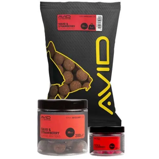 Boilies Avid Carp Classic Squid Strawberry Pop-Ups 14mm/50g Ofertă
