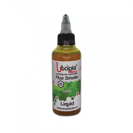 Aditiv lichid Utopia Baits Fluo Liquid Smoke Garlic, 100ml Plată securizată