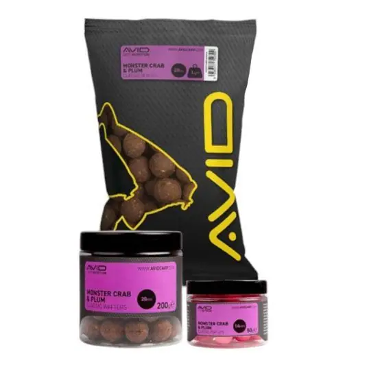 Boilies Avid Carp Classic Monster Crab Plum Pop-Ups 14mm/50g Popular