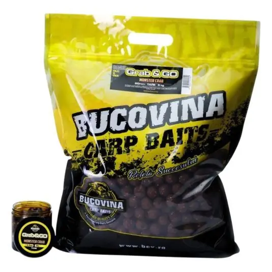 Boilies Bucovina Carp Baits Grab and GO Monster Crab Solubil, 24mm, 5kg Disponibil imediat