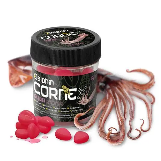 Plată sigură Porumb artificial Delphin CorneX Pop-Up, Squid, 15g