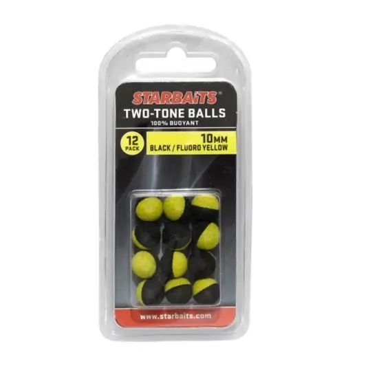 Comandă acum Boilies Starbaits Two-Tones Balls Buoyant Black/Yellow 10mm