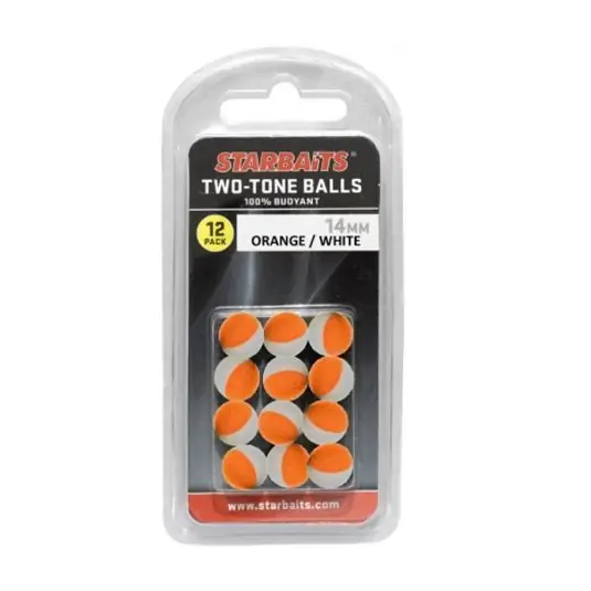 Nu rata Boilies Starbaits Two-Tones Balls Buoyant White/Orange 10mm
