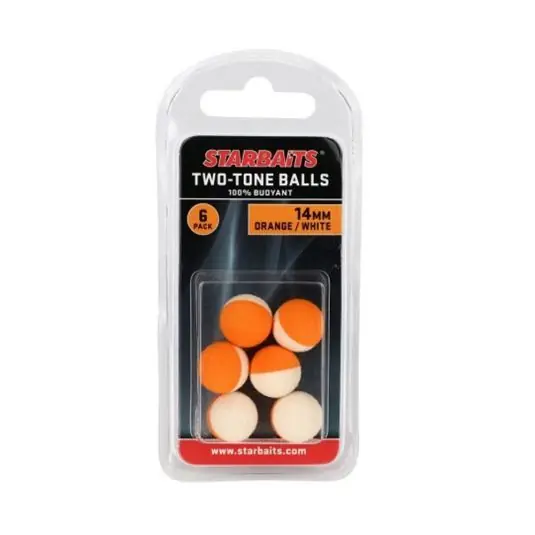 Boilies Starbaits Two-Tones Balls Buoyant White/Orange 14mm Retur ușor