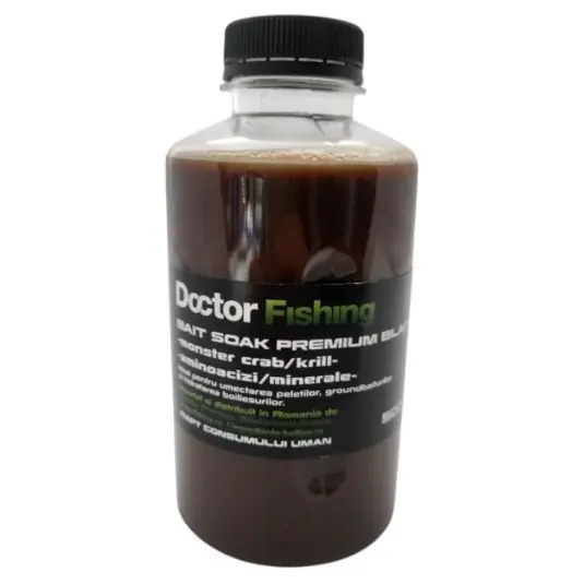 Aditiv lichid Doctor Fishing Bait Soak Premium Black 500ml Ofertă
