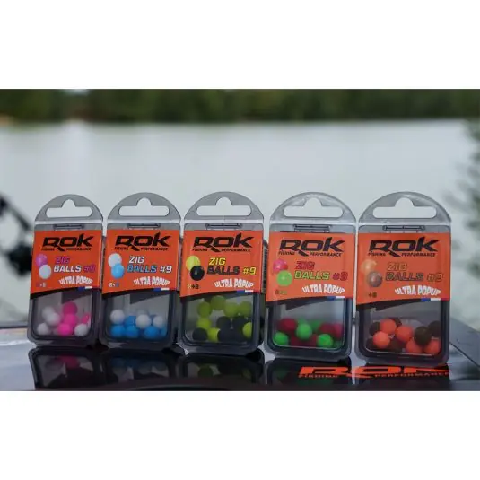 Momeala flotanta Rok Fishing Zig Ball 12mm, Alb/Albastru Cumpără online