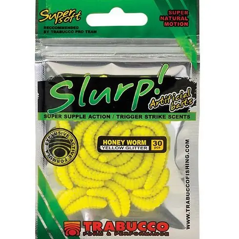 Mai ieftin Trabucco Slurp Bait Honey Worm, culoare Yellow Glitter