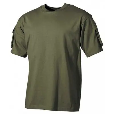 Cumpără online Tricou olive MFH US cu buzunare cu bandă velcro pe mâneci, 170g / m2