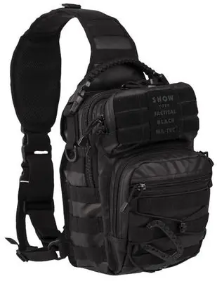 Mil-tec Tactical Rucsac cu o bretea, negru 10l Premium