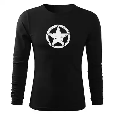 DRAGOWA Fit-T tricou cu mânecă lungă star, negru 160g/m2 Cumpărături sigure